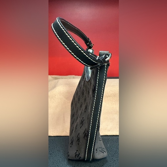 Dooney & Burke Small Gray & Black Signature Logo Handbag 8.5”x3”x5” - Picture 6 of 15